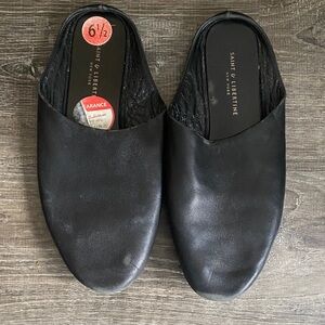 Black Women's leather slip ons
